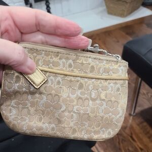 COACH gold thread wristlet